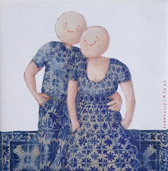 Sanne Kuiper, Liefde in Lissabon, 175 euro, Acryl op doek in baklijst, 18x18 cm
