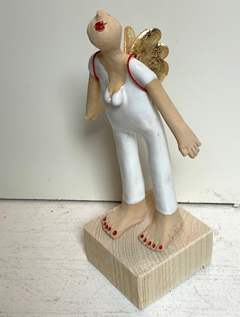 Kiki Demelinne, Engel wit 2, 110 euro, Keramiek, 20 cm