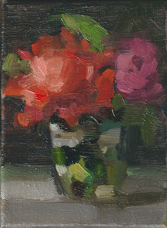 Bairbre Duggan, Colorful roses, 550 euro, Oil on canvas in frame, 20x25 cm
