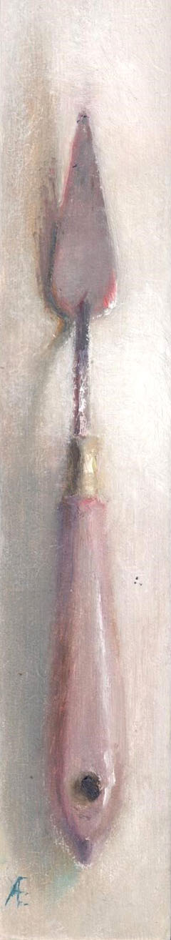 Anneke Elhorst, Paletmes, 295 euro, Olieverf op paneel, 26x45x3 cm