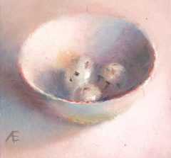 Anneke Elhorst, Eitjes, 195 euro, Olieverf op paneel zonder lijst, 10x10 cm