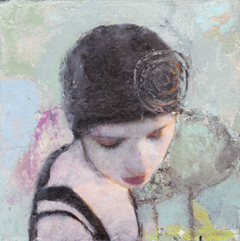Veronique Paquerau, La vie en rose 3, Mixed Media on canvas, 20x20x4 cm, €.195,-
