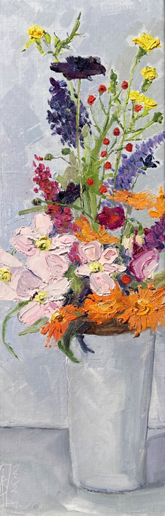 Anne Jitske Salverda, Het regent...., 395 euro, Olieverf op doek zonder lijst, 60x20 cm