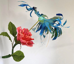 Babette Hofstede, Kolibri blauwl, 150 euro, Gemengde techniek, 30x20x20 cm