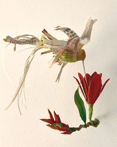 Babette Hofstede, Kolibri rode bloem, 150 euro, Papier