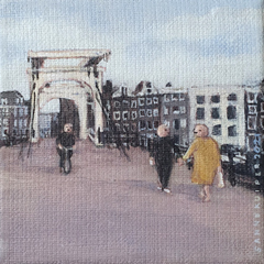 Sanne Kuiper, Ons Amsterdam, 95 euro, Acryl op doek in baklijstje, 10x10 cm