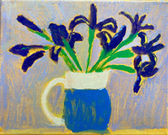 Thecla Renders, With flowers in my heart 2 irissen, 350 euro, Olieverf op doek, 30x24 cm
