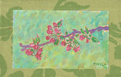 Thecla Renders, There always be another spring 1, 100 euro, Gemengde techniek op papier op paneel zonder lijst, 12x19 cm