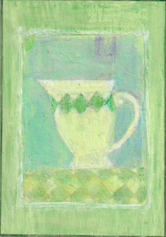 Thecla Renders, White Jug, 120 euro, Gemengde techniek op hout zonder lijst, 20x15 cm