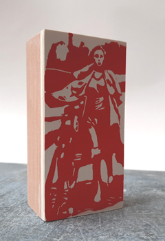 Edith Brouwer, Cipres 21, 85 euro, Ets op blok zonder ljist, 10x5x3,5 cm