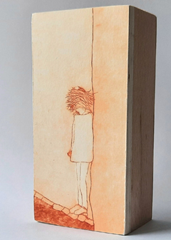 Edith Brouwer, Cipres 8, 85 euro, Ets op blok zonder ljist, 10x5x3,5 cm