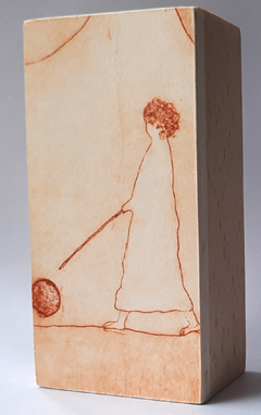 Edith Brouwer, Cipres 9, 85 euro, Ets op blok zonder ljist, 10x5x3,5 cm