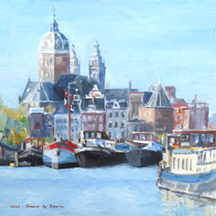 Diana de Bruin, St Nicolaaskerk Amsterdam, 300 euro, Olieverf op paneel, 30x30 cm