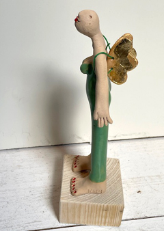 Kiki Demelinne, Engel Groen, 110 euro, Keramiek, 23 cm