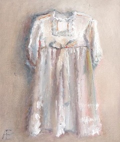 Anneke Elhorst, Doopjurk, 270 euro, Olieverf op paneel, 15x12x3 cm