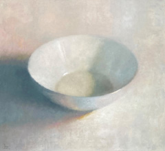 Anneke Elhorst, Witte Schaal, 2975 euro, Olieverf op doek, 120x100x4 cm