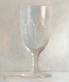 Anneke Elhorst, Glaasje 6, 220 euro, Olieverf op paneel, 12x10x2,5 cm