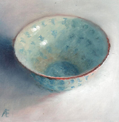 Anneke Elhorst,China Green, 295 euro, Olieverf op paneel zonder lijst, 15x15x3 cm