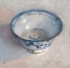 Anneke Elhorst, Antiek schaaltje, 350 euro, Olieverf op paneel zonder lijst, 18x18x3 cm