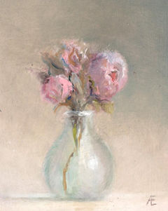 Anneke Elhorst, Bloemetjes, 270 euro, Olieverf op paneel zonder lijst, 15x12x3 cm