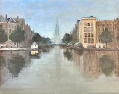 Niels de Groot, Groenburgwal, 750 euro, Olieverf op paneel in baklijst, 40x50 cm