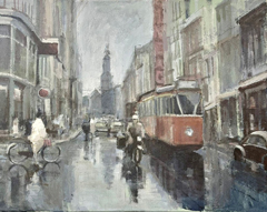 Niels de Groot, Regulierbreestraat, 750 euro, Olieverf op doek in baklijst, 40x50 cm