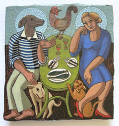 Aline Jansma, Het Heilig Middaguur, 400 euro, Olieverf op paneel met witte baklijst, 21,5x22,8 cm