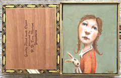 Koos ten Kate, Paty, Olieverf op hout in sigarenkistje, 12x16 cm, €.225,-