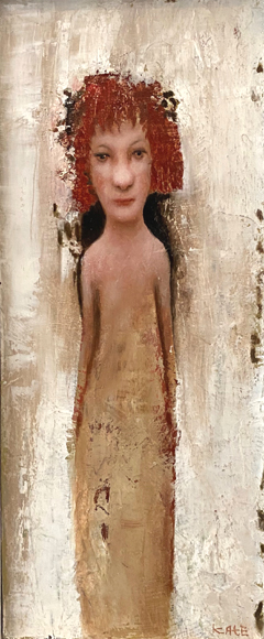 Koos ten Kate, Eva, 275 euro, Olieverf op paneel in lijstje, 27x11 cm