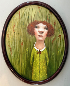Koos ten Kate, Olivia, 395 euro, Olieverf op paneel in oud lijstje, 28x22 cm