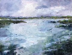 Ineke Mahieu, After the rain, Oil on wood in frame, 18x24 cm, €.250,-