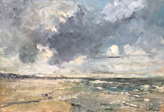 Ineke Mahieu, On a cloudy day, 400 euro,  Olieverf op paneel in baklijst, 20x30 cm