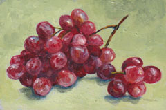 Ineke Mahieu, Rode Druiven 1, 95 euro, Olieverf op paneel, 10x15x1 cm