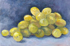 Ineke Mahieu, Witte Druiven 1, 95 euro, Olieverf op paneel, 10x15x1 cm