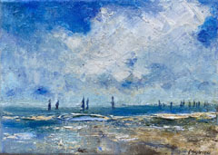Ineke Mahieu, Sail Away, 125 euro, Olieverf op doek in baklijst, 18x13 cm