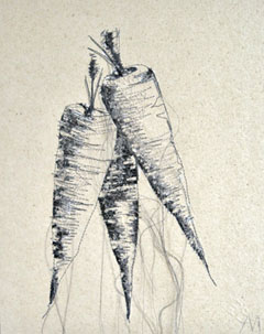 Annelies Morris, Wortels, 135 euro, Gemengde techniek met draad en papier zonder lijst, 32x25 cm