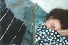 Veronique Paquereau, La belle endormie, Mixed media on canvas, 2x 10x8 cm, €.120,-