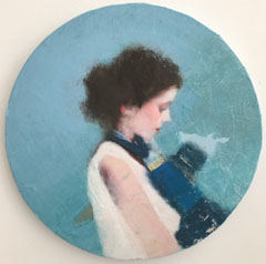 Veronique Paquereau, Blue, Gemengde techniek op doek, 30 cm, €.275,-