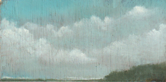 Marcel van Pinxteren, Regenlandschap, 70 euro, Olieverf op paneel zonder lijst, 7x14 xm