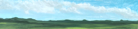 Marcel van Pinxteren, Lichtblauw, 125 euro, Olieverf op paneel zonder lijst, 8x35x2 cm