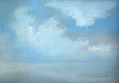 Marcel van Pinxteren, Wolkendoosje, 175 euro, Olieverf op paneel in doosje als lijst en is op te hangen, 16x12 cm