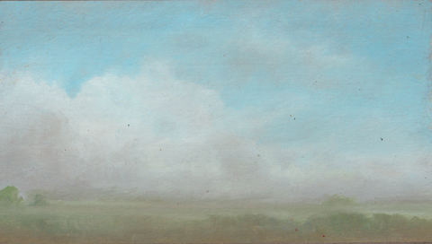 Marcel van Pinxteren, Wolken vaag, 175 euro, Olieverf op paneel zonder lijst, 20x11 cm