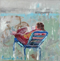 Lourdes Ral, 4. Winter Readings, 200 euro, Acrylic on wood no frame, 20x20x3 cm