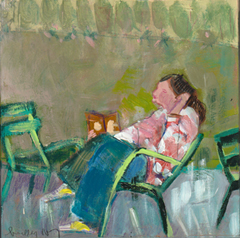 Lourdes Ral, 6. reading maggie o'fannel, 200 euro, Acrylic on wood no frame, 20x20x3 cm