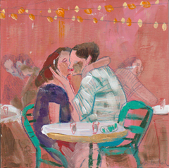Lourdes Ral, Our heads under the light in June, 180 euro, Acrylic on wood no frame, 20x20x2 cm