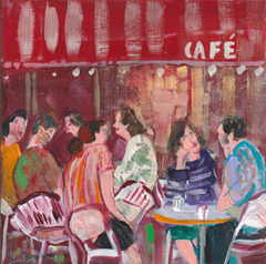 Lourdes Ral, Summer Conversation, 200 euro, Acrylic on wood no frame, 20x20x3,5 cm