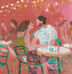 Lourdes Ral, Summer Lights, 180 euro, Acrylic on wood no frame, 20x20x2 cm