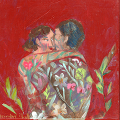 Lourdes Ral, An interior garden, 200 euro, Acrylic on wood no frame, 20x20x3 cm