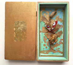 Tamar Rubinstein, Na bezoek Kiefer, 175 euro, Gemengde techniek in vintage boek (kan hangen), 20x22x3 cm