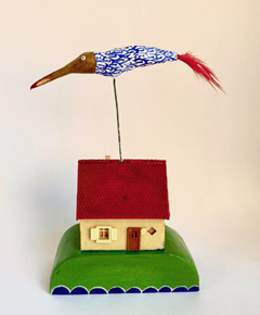Tamar Rubinstein, Dijkhuisje, 135 euro, Gemengde techniek met hout, papier mache en kunststof, 14x9x4 cm